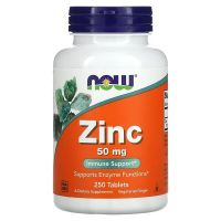 NOW Foods, Zinc, 50 mg, 250 Tablets - Front